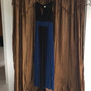 Maxi navy and black Razorback dress